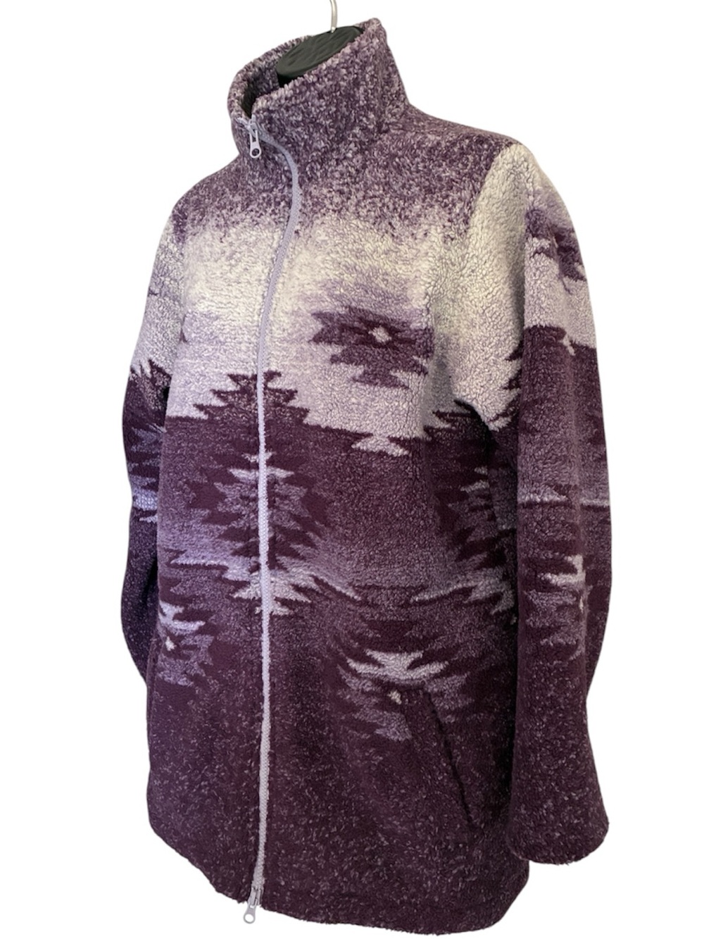 Vintage Cabela's Purple Aztec Southwest Geometric Fleece Teddy Coat Sz M - Picture 3 of 7